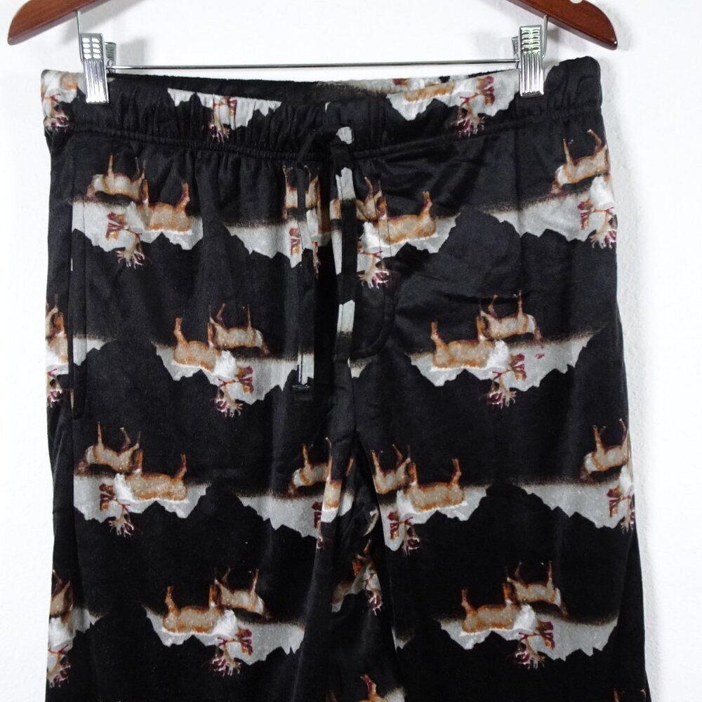 Eddie Bauer Fleece Lounge Pants Men's Size M Animal Print Pajama Sleep Pants - Picture 2 of 8